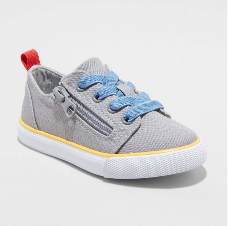 Toddler Luka Double Zipper Apparel Sneakers-gray